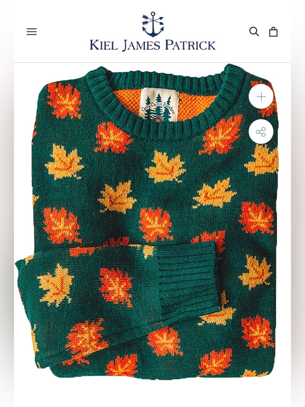 Kiel James Patrick Big Cozy Fall Leaf Sweater